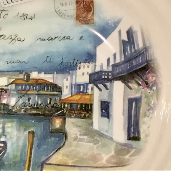 New Set 2 Ceramica Cuoro 9” Bowls Italian Scene - Picture 5 of 11